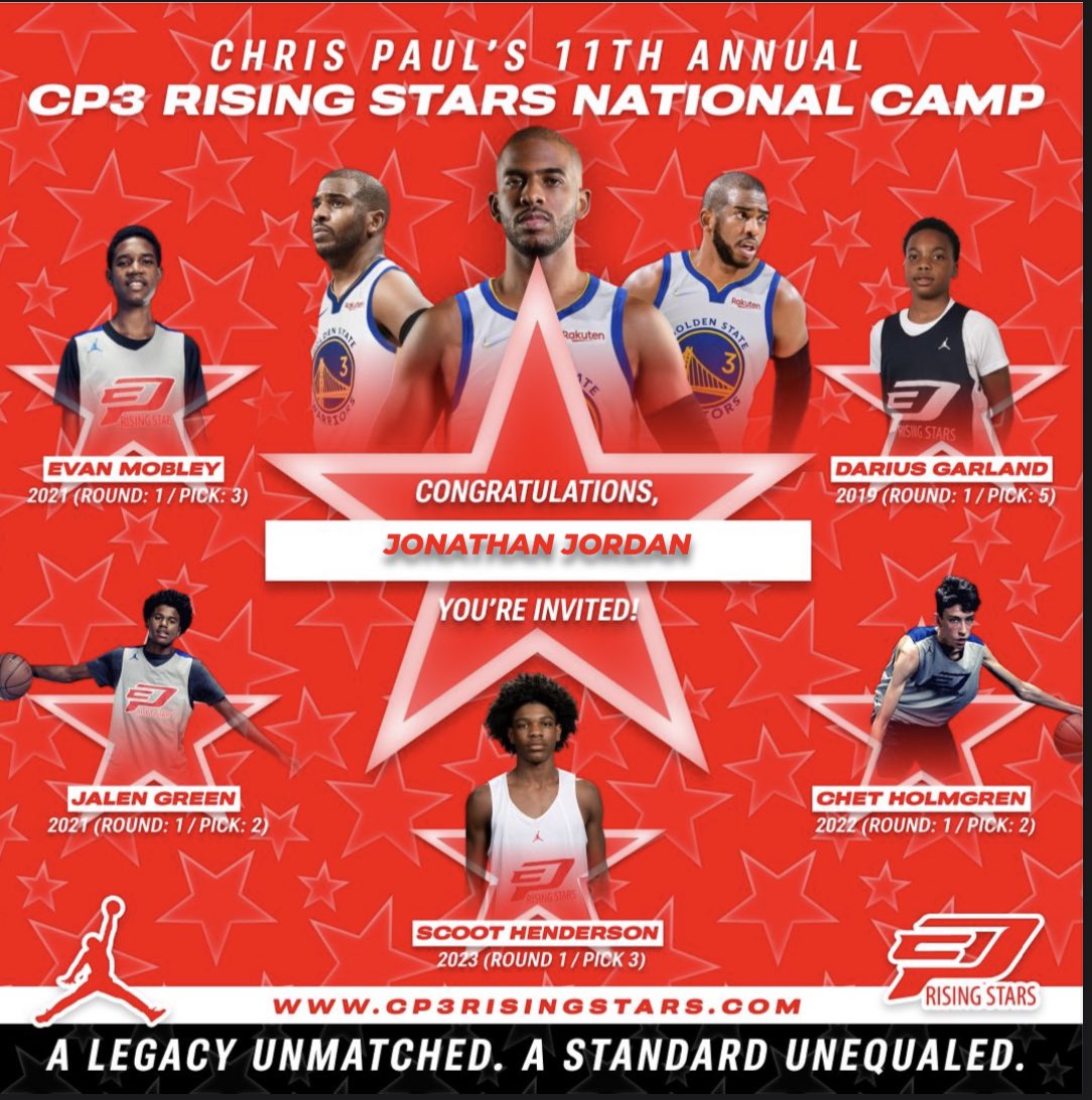jonnyjordan_2's tweet photo. Blessed to be invited to @CP3RisingStars camp! https://t.co/NW58nLjgzG