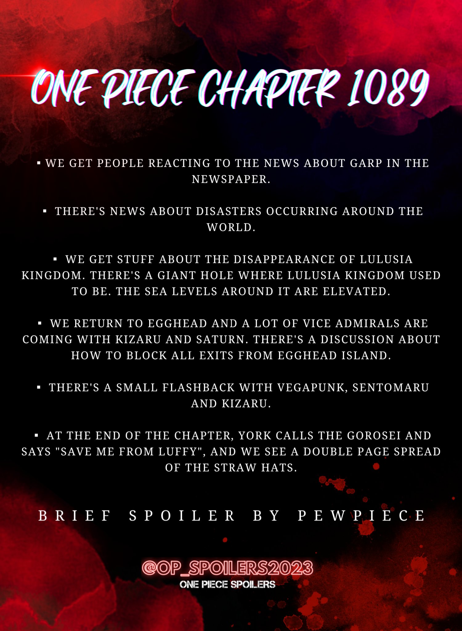 One Piece 1090 Twitter ONE PIECE 👒 EVERYTHING | #ONEPIECE1091 (@onepieceleaks23) / X
