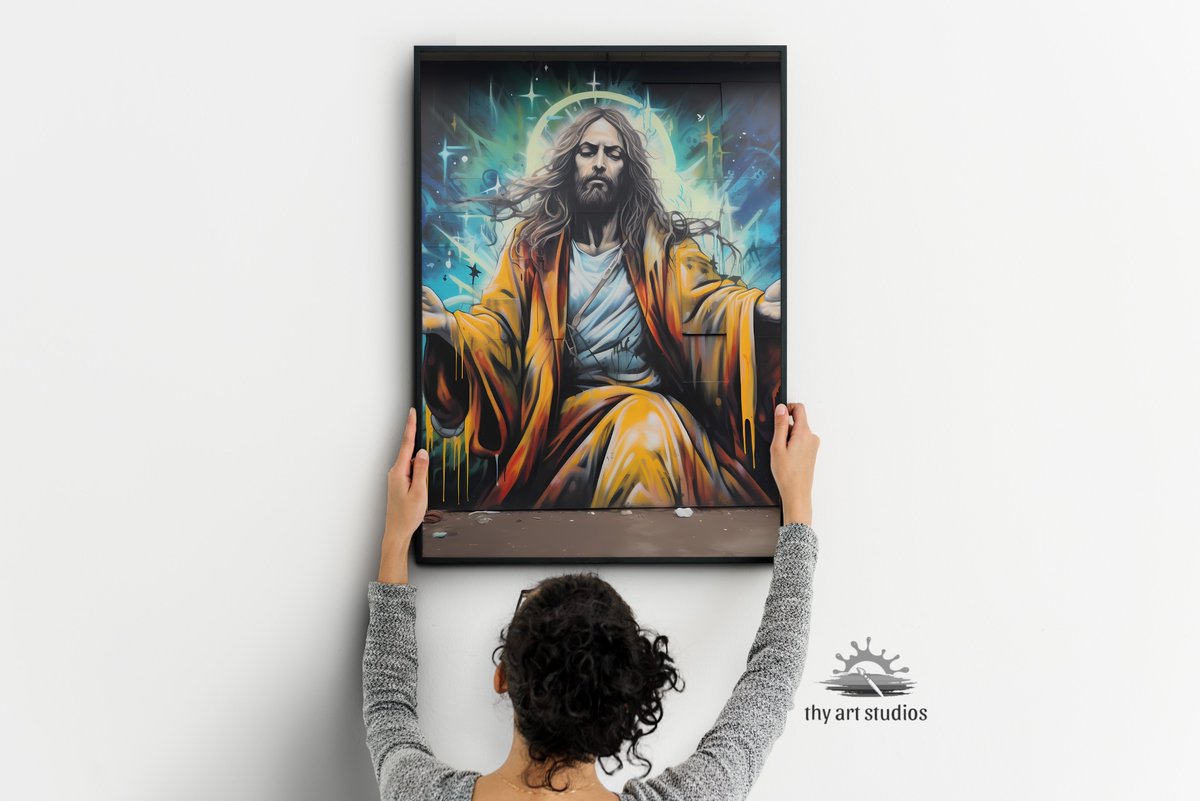 Excited to share the latest addition to my #etsy shop: Christian Graffiti Art, Christian Wall Art, Religious Art, Christian Wall Decor, Jesus Artwork, Modern Christian Art, Painting of Christ etsy.me/45d34hr #christianartwork #christianwall #jesuscanvas #christianartprint