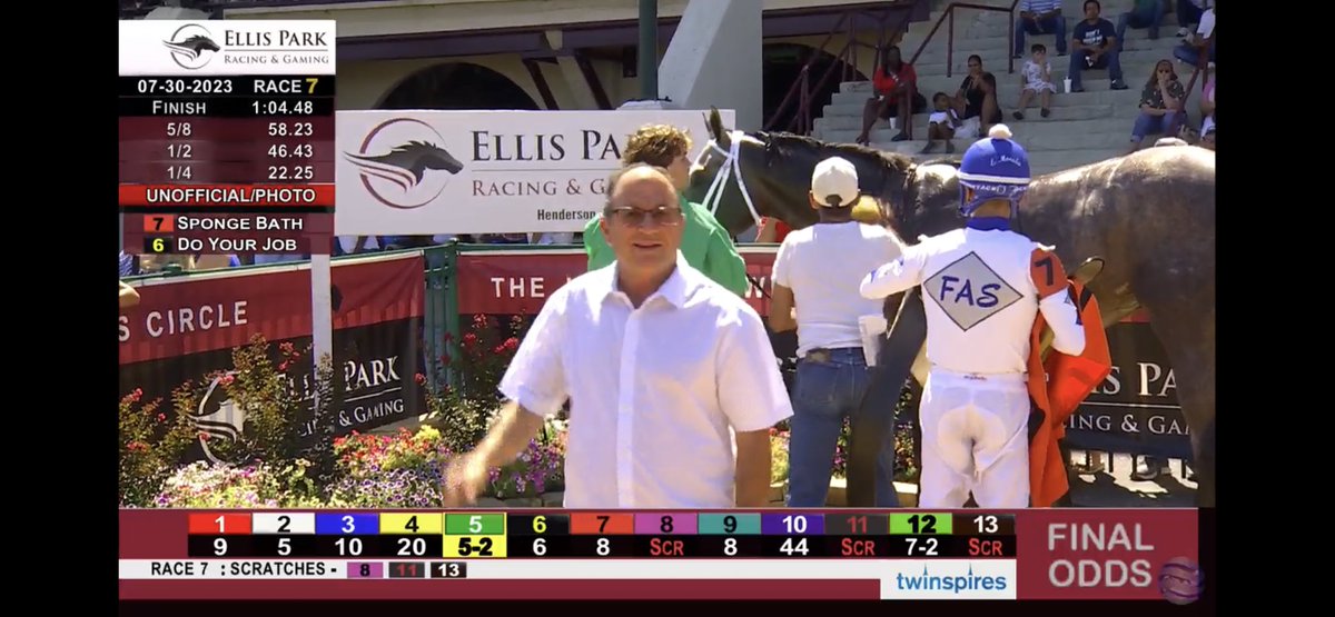 ⁦<a href="/CATRacingStable/">Wayne Catalano</a>⁩ Sponge Bath  was prepared and ready! Congrats!!!🎈🎉🍾