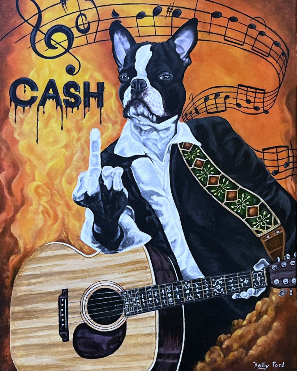 ¨ Cash ¨ Boston Terrier painting by Kelly Ford.