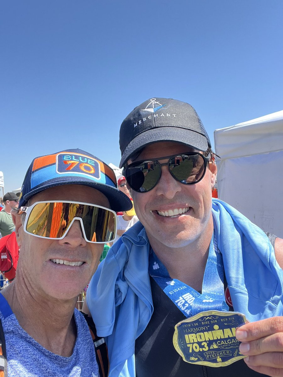 one_triathlon's tweet photo. Big congrats to ONE Tri at Calgary IM 70.3 this weekend - Alex and Dmak on podium. Huge congrats to Merchant IM Rob Schimmel completing his first IM 70.3 !!! 🏆 
🏊‍♂️🚴🏃‍♂️🥵 https://t.co/uHYBXPljXx