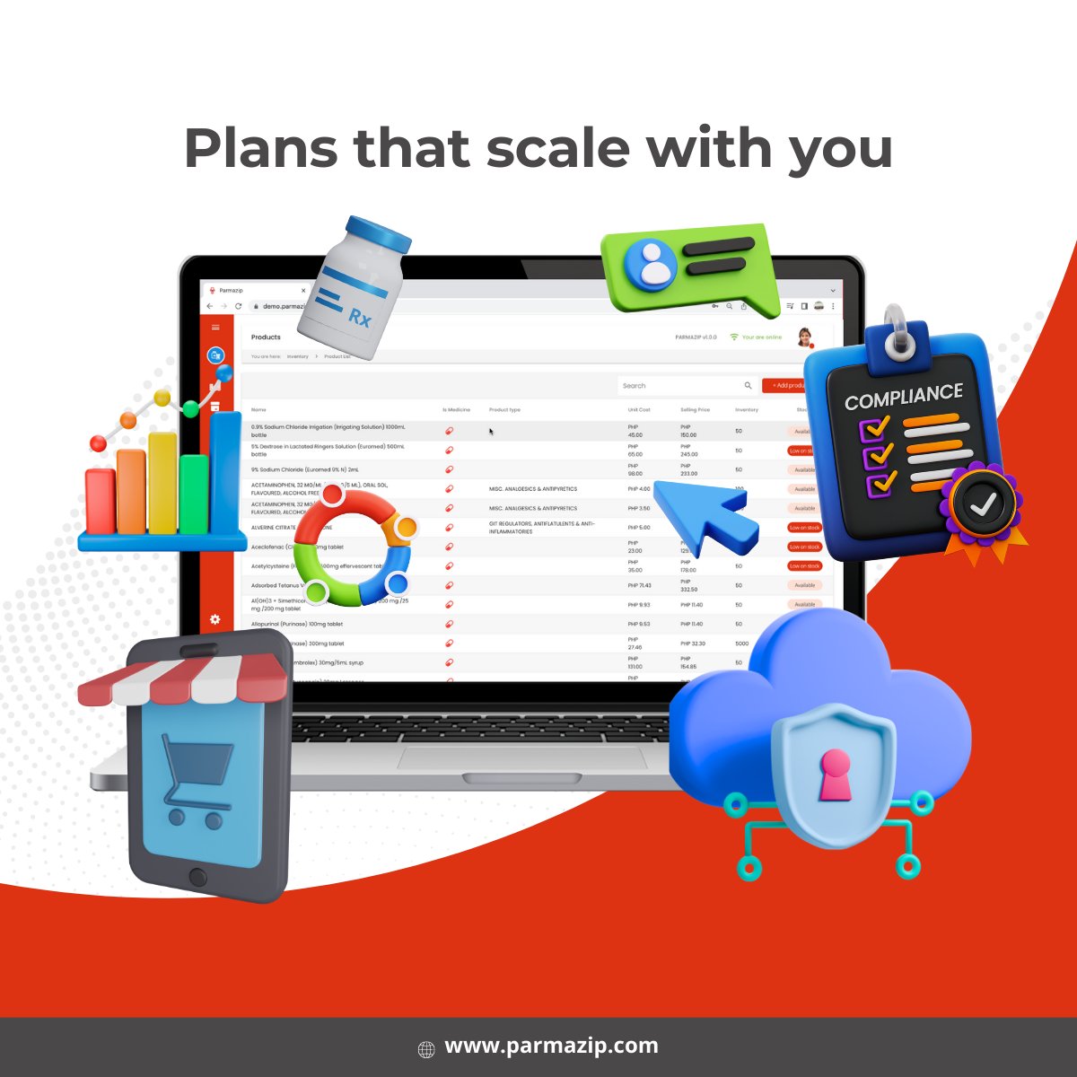 Watch your pharmacy business rise to the top with a robust and scalable PMS system. We will help your business grow from day one.📈
Choose from our simple and flexible pricing plans to get started.
#PMS #pharmacy #business #solutions #BusinessSuccess 
bit.ly/44TGhr1