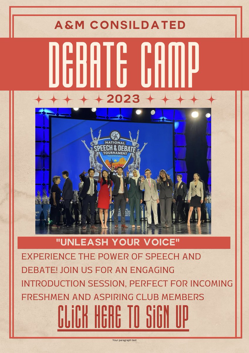 ConsolForensics's tweet image. Join Consol Speech and debate for our annual Introduction to Debate Camp forms.gle/He8PQ1hfvJibJz…
