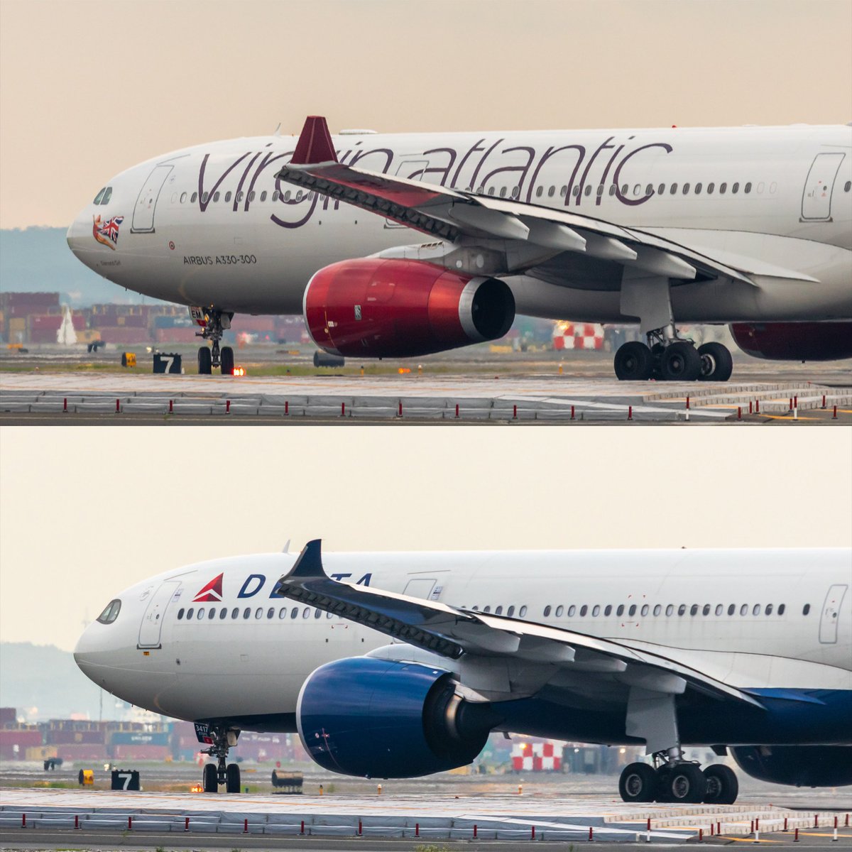 UnitedFlyerHD's tweet photo. A330-300 with the Trent 700 or -900(neo) with the Trent 7000?
Virgin Atlantic or Delta?
A330 variants take the runway at Boston Logan.
#avgeek #airbus #airbus330 #deltaairlines #virginatlantic #n417dx #gvgem https://t.co/GL5UIZ1SlC