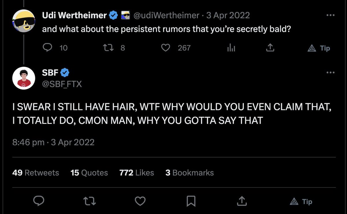 ookkoskdoksd's tweet photo. @elonmusk @WSBChairman 1) I'm sorry

I did that, but with good reasons in mind - a hair transplant. Didn't want to hide it anymore. Also needed a smol yacht for Caroline

@elonmusk @WSBChairman, is this too much to ask? https://t.co/vgegXVO64I