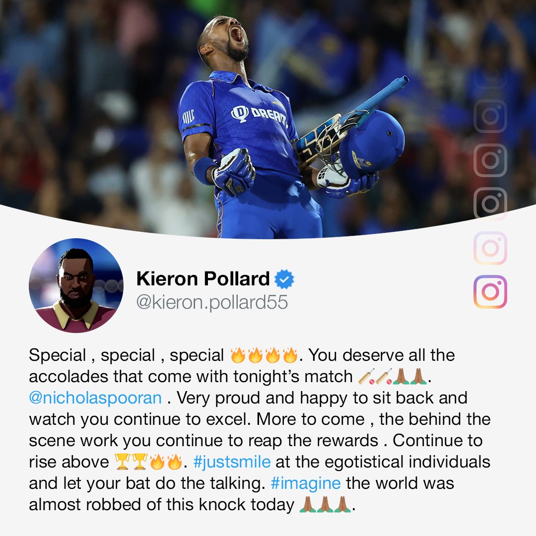 Pollard enjoyed that special Pooran hundred in the #MLC2023 final 🤝