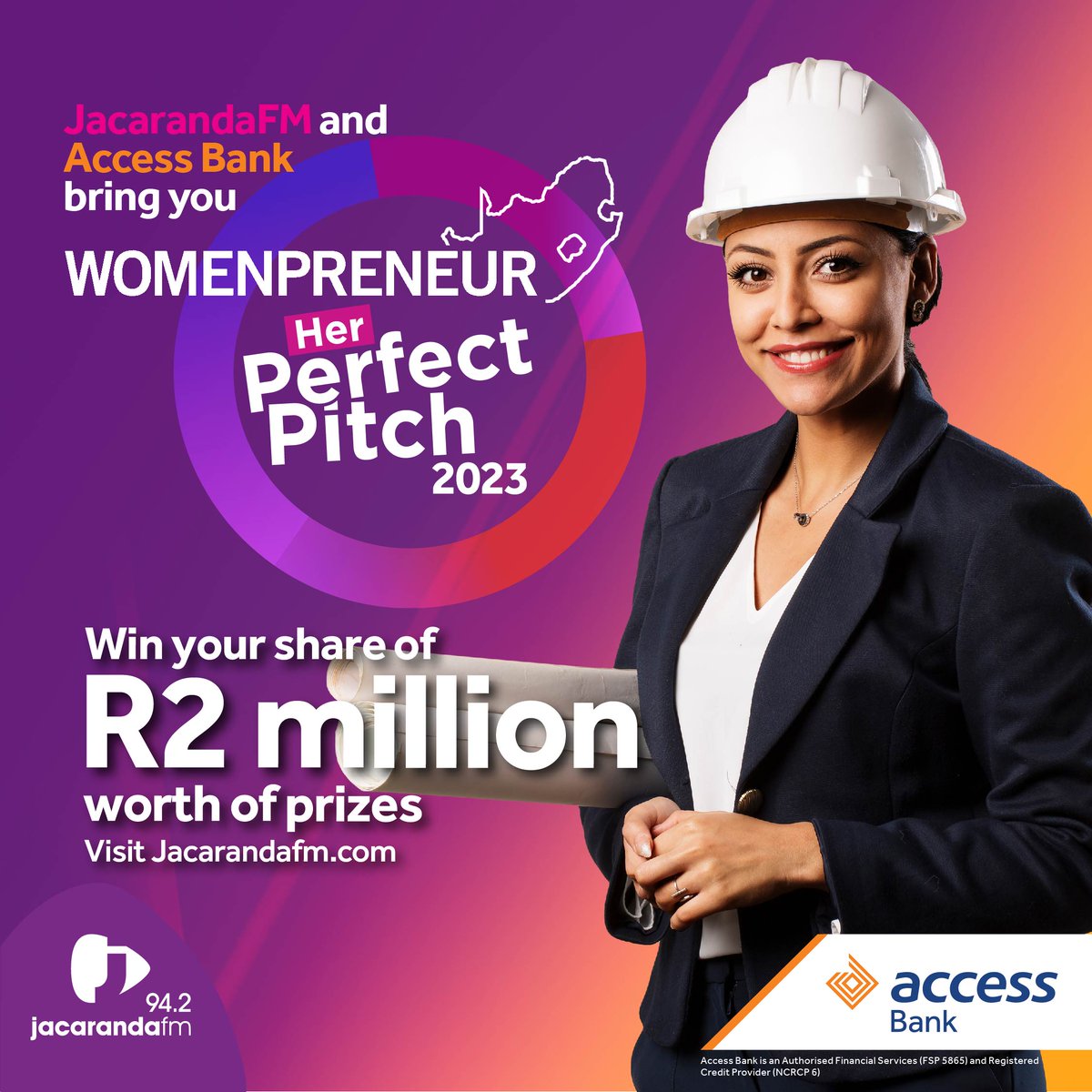 JacaBreakfast's tweet photo. Jacaranda FM and @accessbank_sa are calling on all female entrepreneurs this Women's Month who have been in business for no less than one year to enter Womenpreneur Her Perfect Pitch 2023.
Enter here: https://t.co/TuRiLeJOBo
#HerPerfectPitch #Womenpreneur #WHPP https://t.co/K9VVe146MX