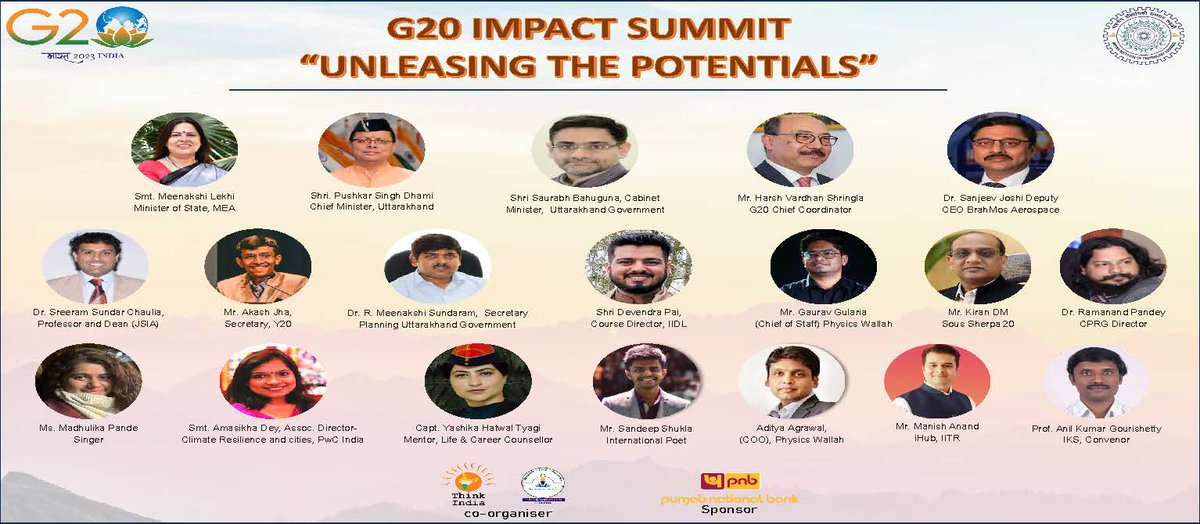 iitroorkee's tweet photo. IIT Roorkee, in collaboration with ‘Think India’, is organizing ‘G20 Impact Summit: Unleashing the Potentials’ at IIT Roorkee.
#iitroorkee #G20 #pmoindia #ministryofeducation #youth20 #women20 #business20 #startup20 #Urban20 #Think20 #IKS #Civil20 #science20 #CMUttrakhand https://t.co/BQ81dmMyJt