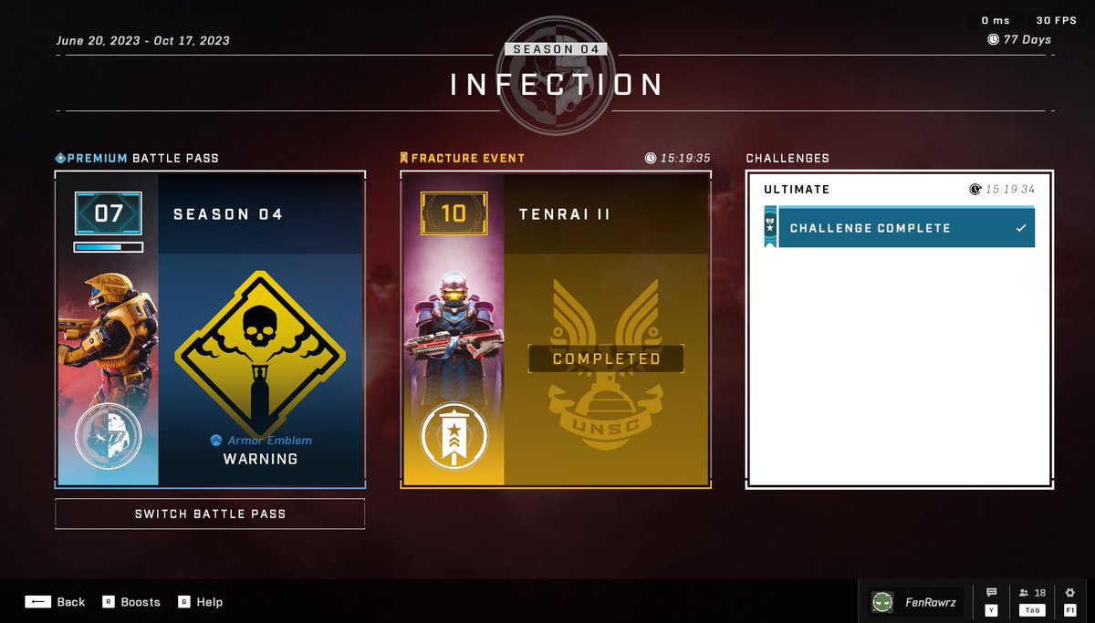 JackLeske's tweet photo. @Halo What do I do now? I have 50+ challenge rerolls, do I really just have to wait 15+ hours to progress my Battle Pass? Is there really no progression without monetization? We're cool with that? https://t.co/6vyQotJEml
