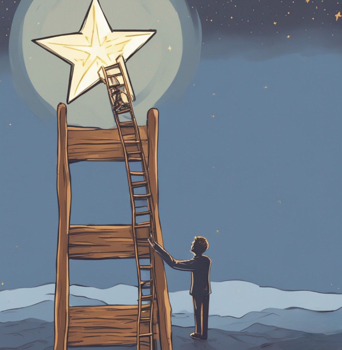 dannypang14's tweet photo. "Philosophy: Reaching for the unattainable since forever. I might need a taller ladder!" 🌟😂 https://t.co/tW6f71BLba