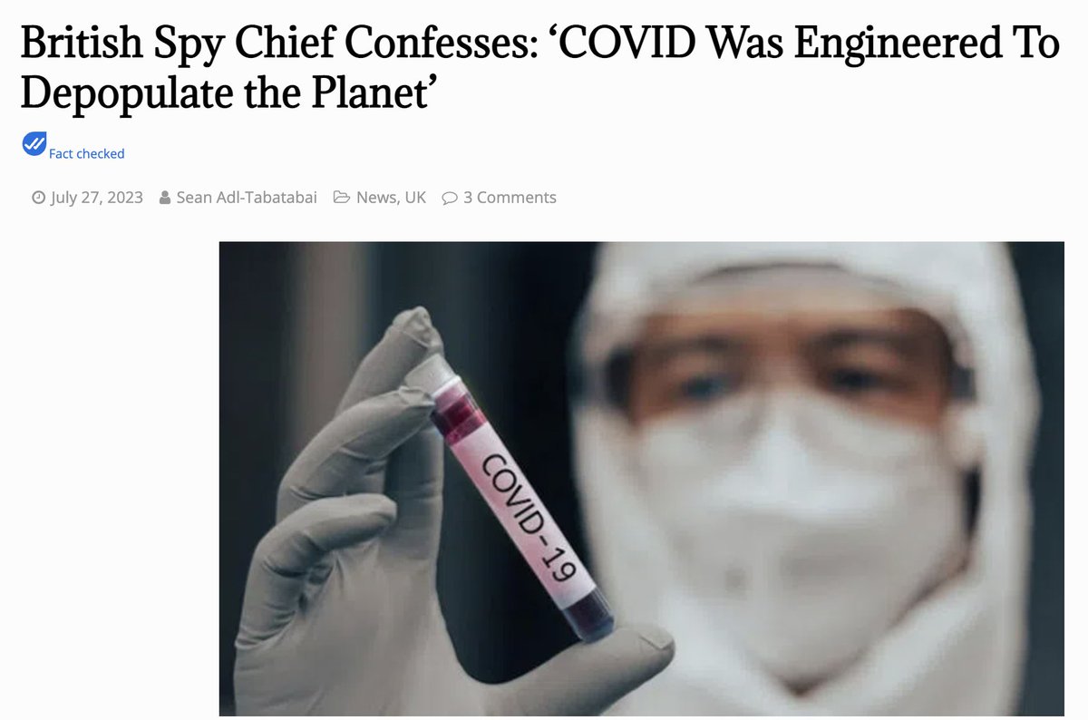 DiedSuddenly_'s tweet photo. 🚨The former head of the British Secret Intelligence Service (MI6) has warned the public that Covid was engineered by scientists in the Wuhan Institute of Virology (WIV) to “depopulate the planet.”

Sir Richard Dearlove claims there was evidence to indicate that the coronavirus had been “tailored” to spread rapidly around the world before being deliberately leaked from the Wuhan lab.

Dearlove, who headed MI6 between 1999 and 2004, admitted that analysis of Covid shows that it had been “mucked around with” by virologists to be “highly infectious” among humans.

“All right, put it like this…” Dearlove explains.

“It’s a natural virus that’s been, as it were, mucked around with and the characteristics of things like the spike protein, which make it so highly infectious, also point in the direction of it being somewhat tailored,” he said.

https://t.co/RcH9ATV3N1 reports: Dearlove also slammed the cover-up of relevant data by the Chinese Communist Party (CCP).

He argues that any evidence from the Wuhan lab that proves the origins of the virus has already been destroyed by China’s communist regime.

The ex-spy chief blasted the recent investigation by the CCP-linked World Health Organization as “farcical.”

“I think there’s a balance of probability,” Dearlove asserts.

“Obviously, if it cannot be proven, and I don’t think it can because the evidence that could have proved it one way or another has been destroyed, because of the extent of the Chinese cleanup.”

While unlikely, he concedes that “it’s possible” the virus jumped to humans from nature.

However, the former intelligence chief argues that “it’s far more likely, if you’re a scientist, that it was put together.”

“I think the onus is on the Chinese to prove that it’s zoonotic because the evidence strongly suggests to me and a number of eminent scientists that the greater probability is that it’s a lab escapee,” he adds.

Dearlove is now calling for an “open debate” on the origins of COVID-19.

“I think that there is a significant Chinese influence active in this specific area,” he warns.

“China has worked very, very hard in terms of influence in finance to make sure their narrative is dominant,” he emphasizes.

Dearlove told LBC’s Tom Swarbrick that the truth about Covid’s origin will soon be exposed.

He said he expects forthcoming books to further outline the argument for coronavirus’ lab origin.

Meanwhile, in America, the lab leak theory was initially discredited by scientific authorities and government officials.

Recently, however, some agencies have endorsed the theory that the virus may have originated in a laboratory.

According to FBI Director Christopher Wray back in March, the agency has for quite some time assessed that the origins of the pandemic are most likely a potential lab incident.

In February, the Department of Energy took back its initial assessment and now admitted that its stand was no longer “undecided” but rather “low confidence” in a lab leak being the origin.

In 2021, Democrat President Joe Biden revealed that the intelligence committee had “coalesced around two scenarios” of Covid’s origin.

One of which was the lab leak theory.

The news comes after Republican officials in Florida have just officially designated Covid and the mRNA vaccines as “bioweapons,” as Slay News reported.

The Brevard County Republican Executive Committee (BREC) passed a resolution in a landslide vote to ban the vaccines.

The resolution also declares that the COVID-19 virus itself is a “bioweapon.”

The committee is now soliciting support from registered Republicans in the county, state lawmakers, Florida’s Congressional delegation, and Governor Ron DeSantis.

https://t.co/zLKHs20Kbw
