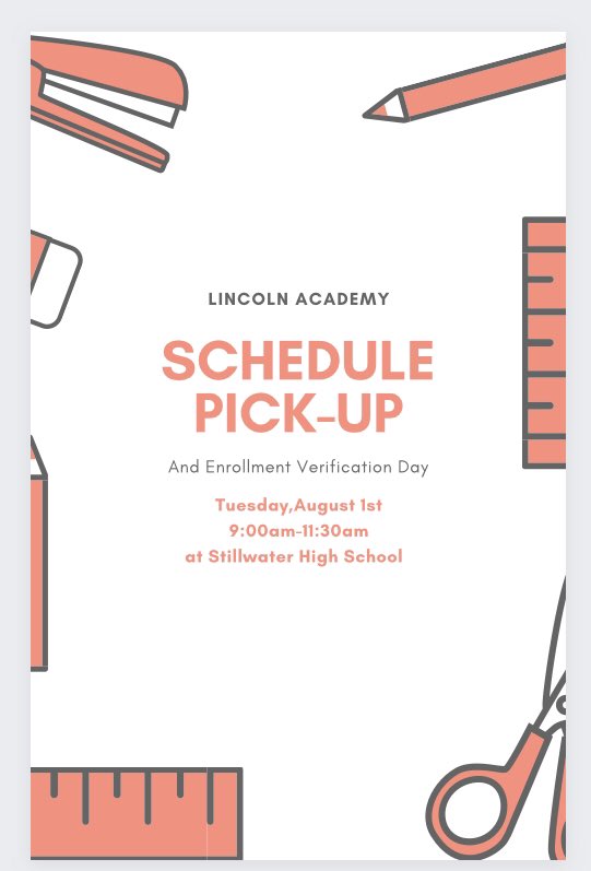 Come by tomorrow and pick up your schedule!