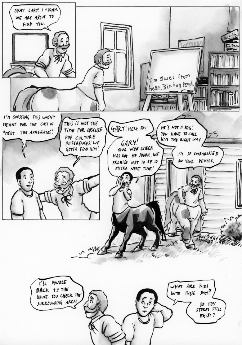 OffCentaured's tweet image. Secondhand embarrassment is quite a thing. offcentaured.com/comics/179/ Please RT! #centaur #webcomic #comics #babysitting #centaurs #webcomics