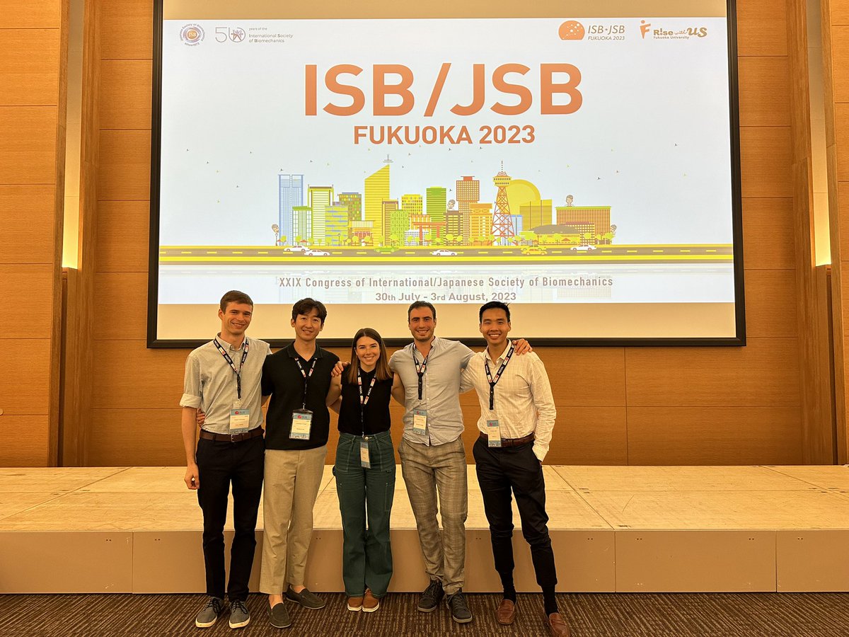 Incredible crew to present with this morning at #ISB2023! Congrats to my fellow David Winter Young Investigator Award finalists!! #ISB50 <a href="/ISBiomechanics/">IntSoc Biomechanics</a>