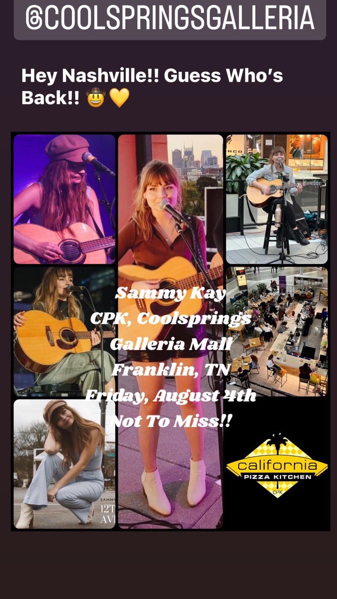 JillZutty's tweet photo. Guess Who’s Back!! #Nashville @calpizzakitchen @ShopCoolSprings @SammyKayMusic @katiefeemusic @KirstieKraus @allisonasarch @amandamcmusic @AndyHerrin @katiefeemusic @CumulusMedia @iamMattFerranti @mattcusson @Y102_Montgomery @CountryRadio87 @SXMTheHighway @keatonsimons https://t.co/7jzDpuZsce