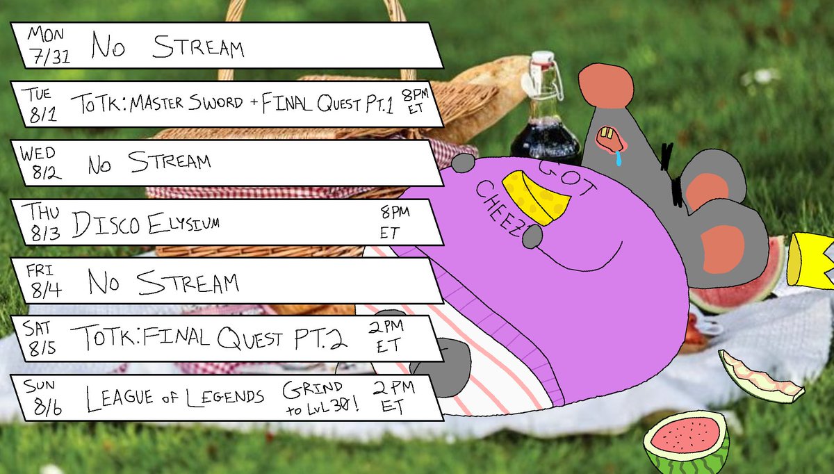 pepper_jacked's tweet photo. STREAM SCHEDULE FOR 07/31 - 08/06!!! 
💪🐀👑💪 https://t.co/YhqqicUAyv