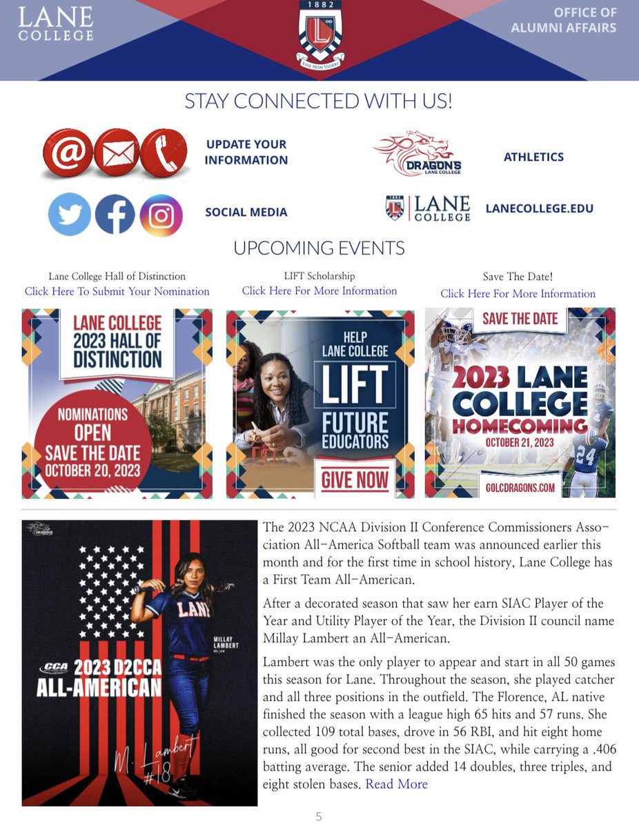 laster824's tweet photo. Alumni and Friends:

We invite you to view this month’s Alumni &amp; Friends Newsletter. 

Click the link below to view the July 2023 Alumni &amp; Friends Newsletter.  

https://t.co/Sx9lSxzqUm https://t.co/DCAjP7mFpf