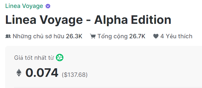 MartinHo99999's tweet photo. NFT #Linea Alpha Voyager tier 1 - 27k NFT - giá hiện tại >100$, NFT #Linea Alpha này mình làm có 1 ví vì metamask thu thập dữ liệu, nên giữ lại ko bán.

AE có nhiều ví muốn bán vào chợ:
https://t.co/CAHkHJToYv https://t.co/9hOKWUrdDA