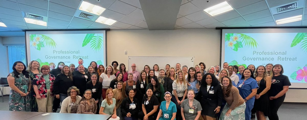 DeniseWocn's tweet photo. Loma Linda University Medical Center-Murrieta had their first Professional Governance Summit today.. the nurses chose an Hawaiian theme!! The engagement and enthusiasm in the room was palpable! Murrieta is on the journey to excellence!! @nursingexcellence @leadership @engagement https://t.co/PYBtC9dMfr