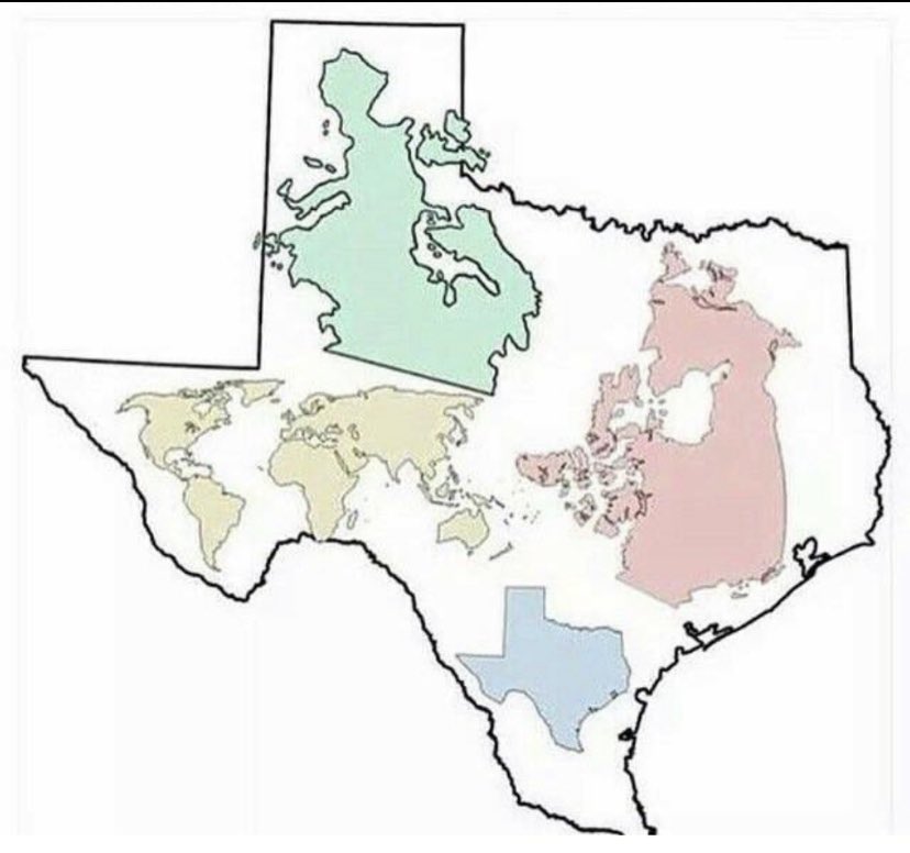 Reticul8Splines's tweet photo. I never appreciated the size of Texas, y’all. Damn. https://t.co/OCiskfWqO1