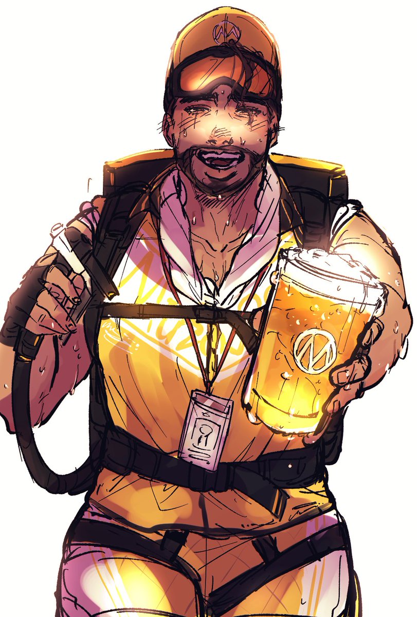 「暑い日にビール出しに現れる」|バブのイラスト