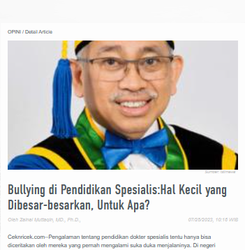 Prof Dr dr Zainal Muttaqin SpBS (K) tweet media