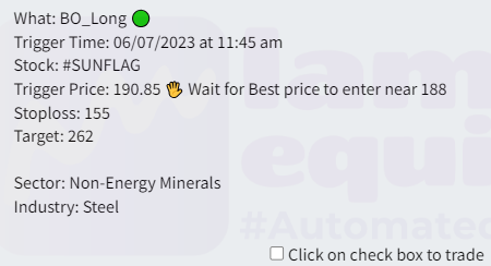 MarketVU_'s tweet image. #SUNFLAG - 236🚀
#AutomatedAlertSystem 
#OptionTrading #StockMarket #trading #investing 

Download the App "MarketVU" from Google Play Store to get super charged ⚡️automated stock alerts.