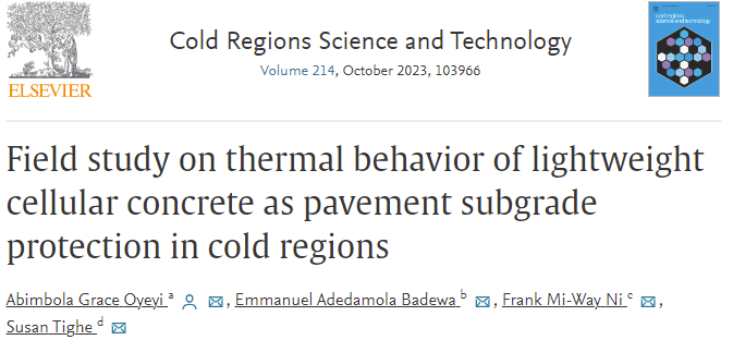 ebadewasoil's tweet photo. Field study on thermal behavior of #lightweightcellularconcrete as #pavement subgrade protection in #coldregions
@COLTEC
https://t.co/Lc0owKgUdT
Thanks to @agoyeyi
#Soilecosystemservices #Freezethaw #SoilsupportinCivilEngineering #Temperature https://t.co/I5ynTDXvOt