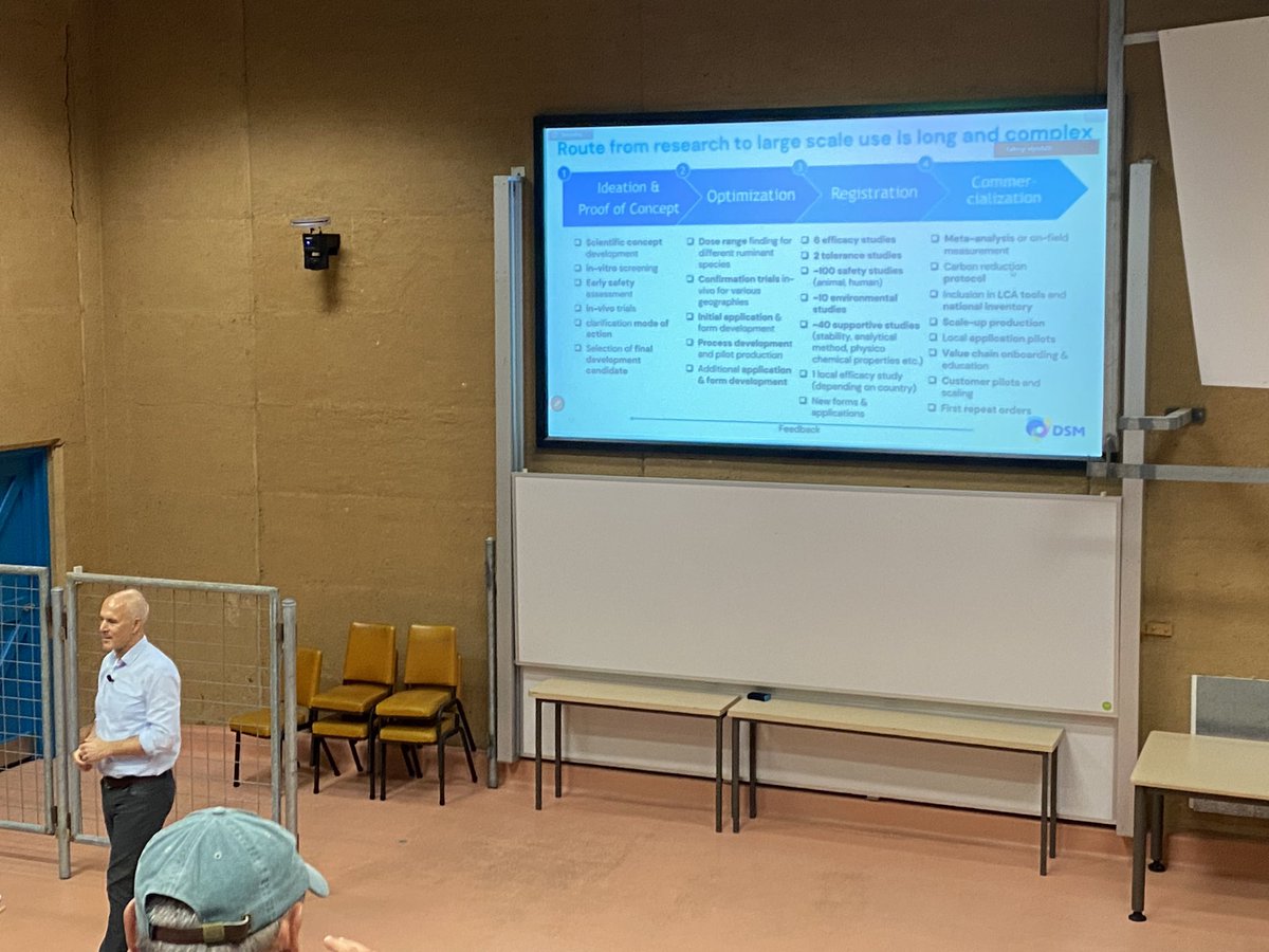 Was awesome to have the creator of the methane inhibitor #Bovaer <a href="/MaikKindermann/">Maik Kindermann</a> at <a href="/ERS_UNE/">ERS_UNE</a> today to tell his story of discovery through to commercialization! Return on CO2 is 15X - awesome #Innovation