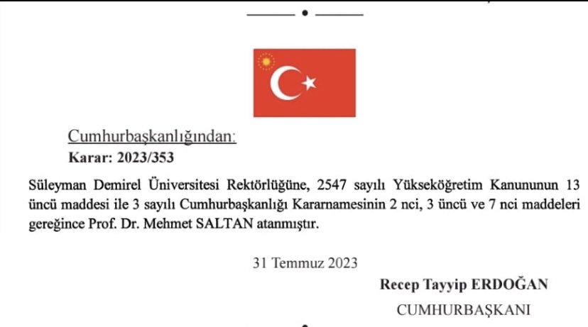 Değerli dostumuz, kardeşimiz Prof. Dr. Mehmet SALTAN  hocamızın SDÜ Rektörlüğü görevini tebrik eder, başarılarının devamını dilerim. @Mehmet_Saltan07