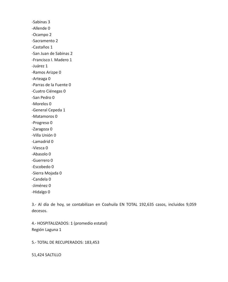 GobDeCoahuila's tweet photo. 📍#REPORTE #COAHUILA DEL PLAN ESTATAL DE PREVENCIÓN Y CONTROL #COVID- 19
 
• Reporte 📄 semanal

Con motivo de mantener a la población informada de los principales avances del Plan Estatal de Prevención y Control COVID-19, la @SS_Coahuila  informa: https://t.co/3I0p8L6pPh