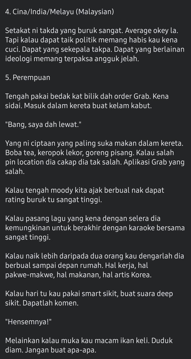 H_Bakkaniy's tweet photo. Terhibur jugak sesekali baca cerita orang bawa Grab ni. https://t.co/dlrH3Zx6kO