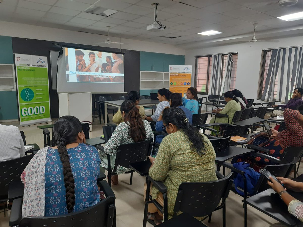 meghshala's tweet photo. Our Goa team is unstoppable despite the rain! They’ve trained teachers from 25 Govt. schools using the Meghshala app, supported by @IndfragBio. 
Exciting warm-up activities &amp; technical training made them all ready to ace their lessons with top-notch pedagogy skills. 

 #education https://t.co/MwrUsmjXYl