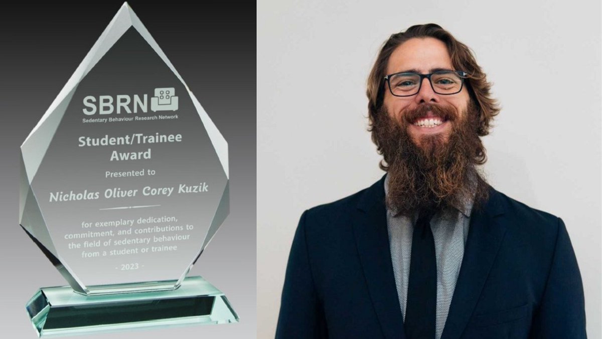 SedBehaviourRN's tweet photo. The winner of the 2023 SBRN Student/Trainee Award is Dr. Nicholas Oliver Corey Kuzik  (Canada)! Congratulations and thank you, Corey, for your exemplary dedication, commitment, and contributions to the field of #sedentary behaviour! https://t.co/XWkjnCrT8U