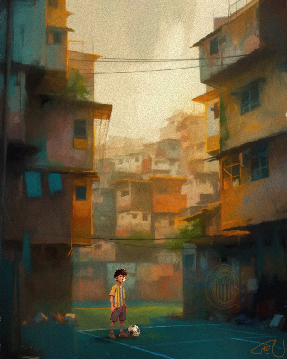 El canalla llegó temprano al baile. ⚽️
.
.
.
.
.
All Rights Reserved GastonUgarte®
 #barrio #potrero #streetfutbol #digitalpainting #digitalart #digitalillustration #infinitepainter   #environmentdesign #picado #pickup #futbol #soccer #rosariocentral #argentina