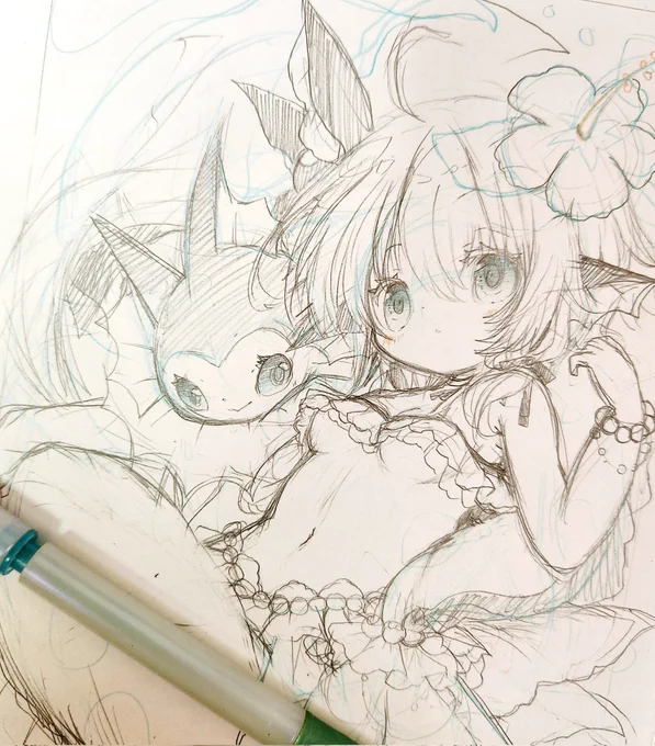 ポケ擬を下書き～ ピチピチ瑠湖たん。