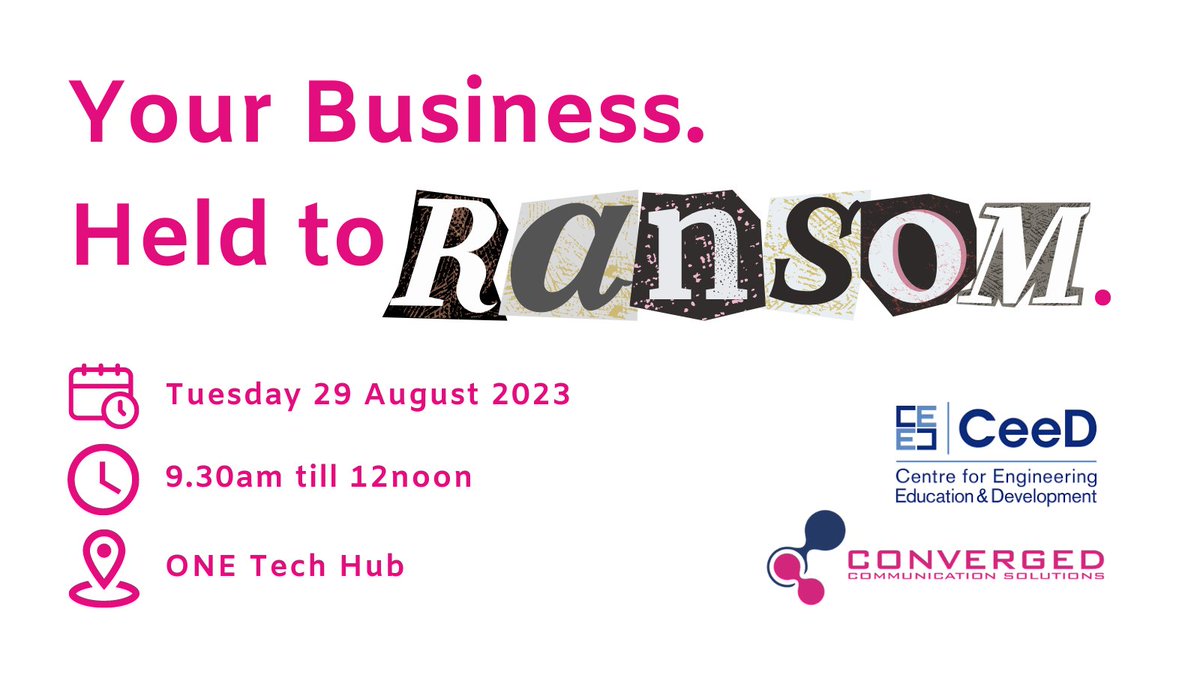 How long could your business survive without its data? What is it worth? And how far should you go to ensure its return? Register for our free #ransomware event to hear a unique perspective from the IT department.  #cybersecurity  shorturl.at/beC08