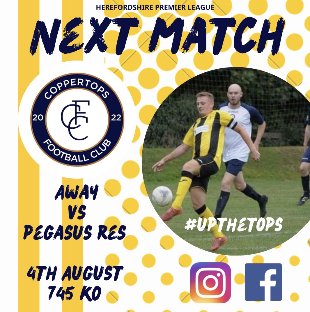 CoppertopsFC's tweet photo. This week we move to a Friday night game, away to Pegasus Res which is always a nice place to go with good facilities. 

We look to keep working hard and building this squad.

#upthetops https://t.co/KWhZO7TAxD
