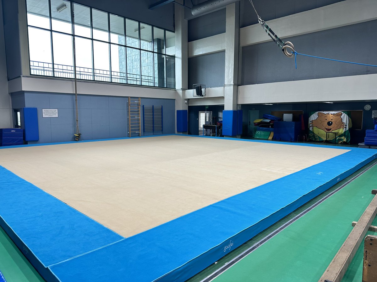 Our new gymnastics floor is in and ready for the new SY starting soon Bearcats