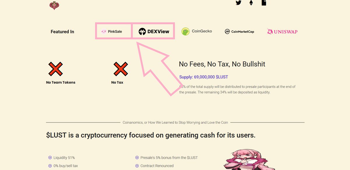 pinkecosystem's tweet photo. #Pinksale would like to welcome onboard the Lust team for their #Fairlaunch.

👉Here at #Pinksale success is just around the corner, will you make the right choice in Launchpad?

🚀 Check them out below: 

https://t.co/OsRhYO73Xb

#ETH #BNB #BTC #Crypto https://t.co/8rRnlesdYR