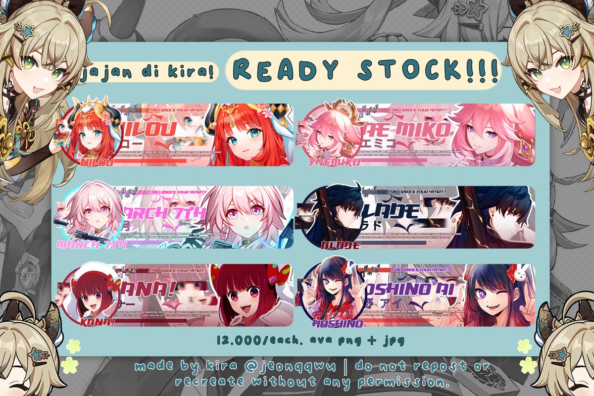 Met sore~! Minta RTnya dong cicicic😘❤
Sore sore gini enaknya jajan gasi? Oleh karena itu Kira bawa readystock 2d genshin, hsr, dan oshi no ko di sini😍 dengan harga tertera di Alt yaa!! Ayo kepoin dan jajan😘 Happy shoping! 🧜‍♀️💕
#zonauang #zonajajan #zonaba