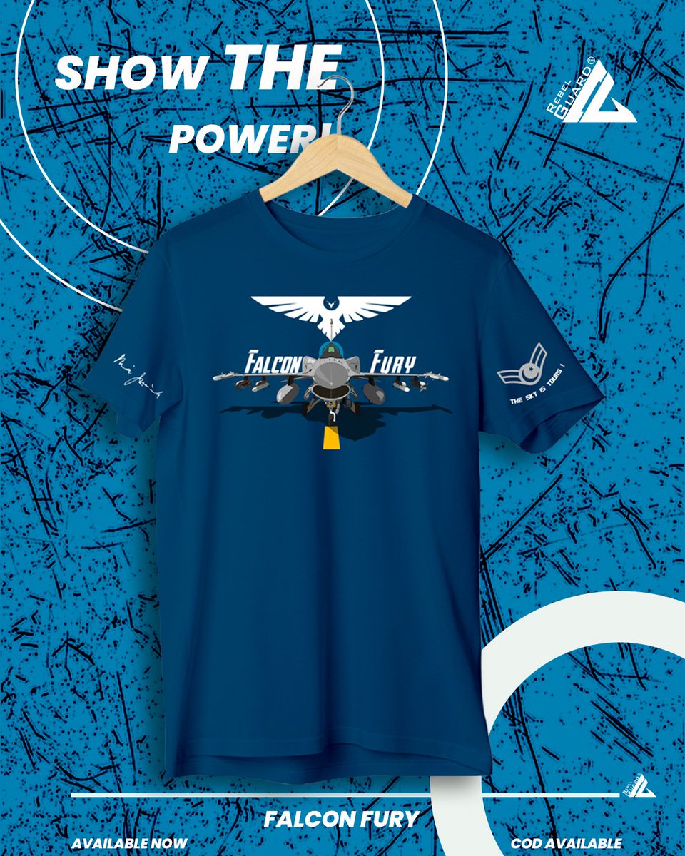 RebelGuard_pk's tweet photo. PAF Falcon Fury Classic T-Shirt

S | M | L | XL | XLL sizes available

100% Cotton 

COD / Online payment available

Open for orders - Inbox please to order https://t.co/C7qk5o8jNW