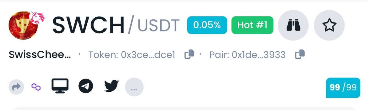 Swisscheese_fn's tweet photo. $SWCH #HOT1 📣📣 on Dextools!

https://t.co/TQH9JpBk4r https://t.co/4LuHDzw5wF