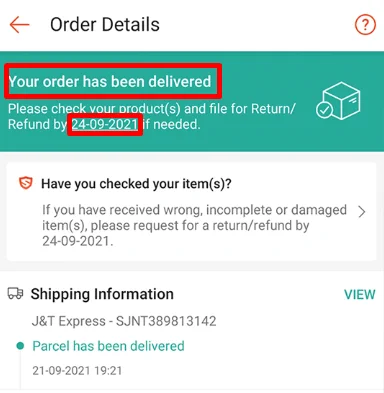 ameraizzati_'s tweet photo. Pernah tak parcel korang tak sampai lagi tapi status order dah delivered?  

Untuk case macam ni, korang JANGAN click 'Order Received' &amp; check balik sama ada order korang tu still under Shopee Guarantee period or tak. 

Then korang kena buat macam ni 👇 https://t.co/WjKtejtr5K
