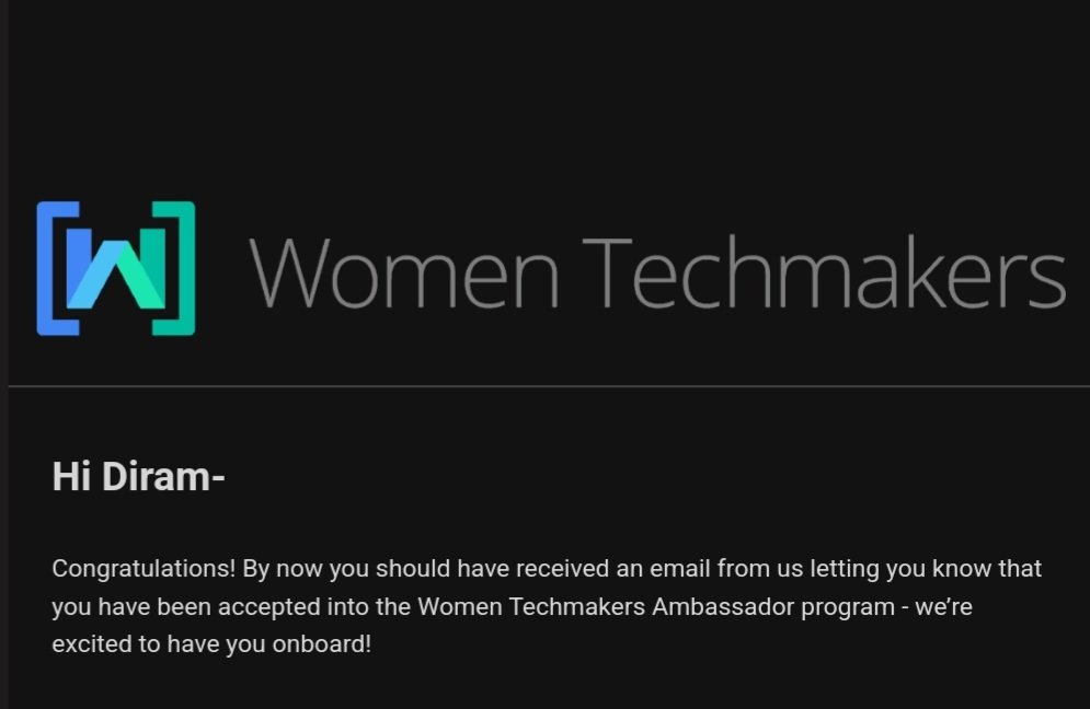 Super thrilled to announce that I have been selected as a Women Techmakers Ambassador!
Looking forward to fostering an inclusive environment for women in tech.
@WomenTechmakers
#WTMAmbassador