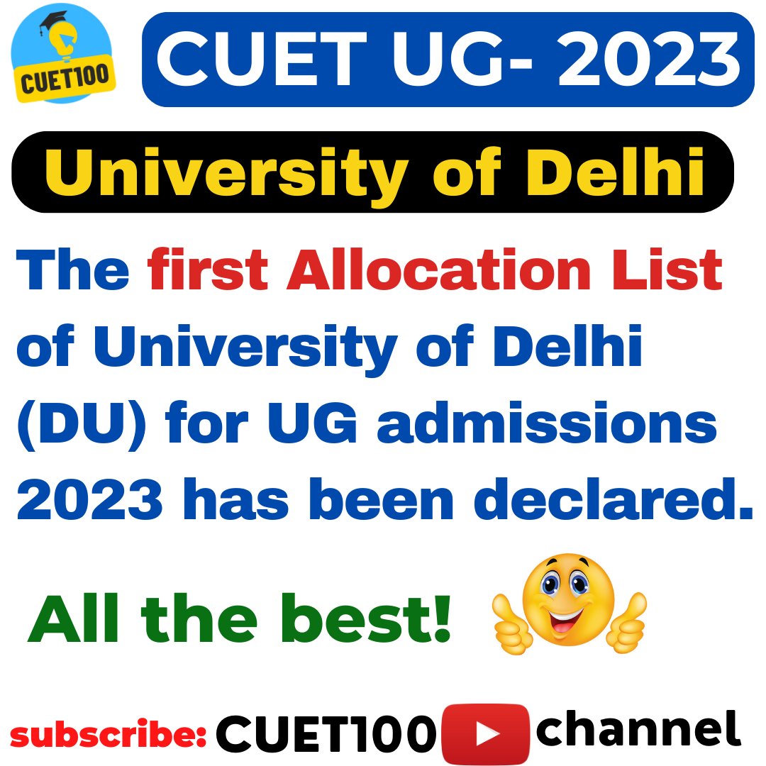 100CUET's tweet photo. #universityofdelhi #duug2023firstlist https://t.co/bdLaZfydkX