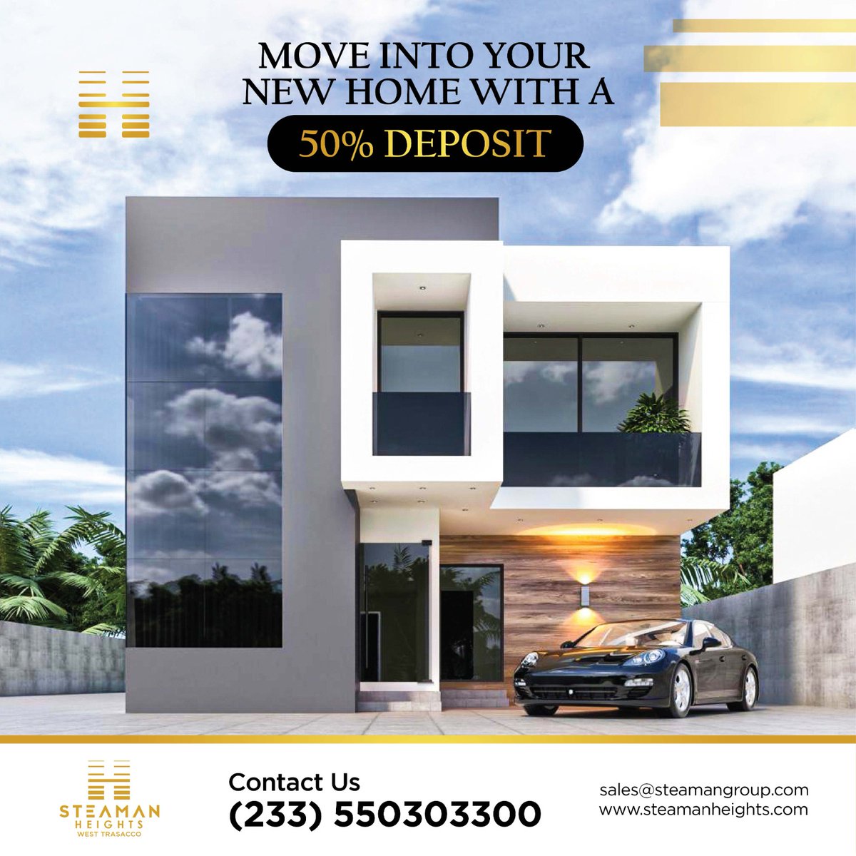 steamanheightgh's tweet photo. Your Dream Home Awaits! 
Move into Steaman Heights with a 50% deposit. 
Steaman Heights, creating a luxury lifestyle with you. #SteamanHeights #DreamHome #LuxuryLiving #50PercentDeposit #YourHomeAwaits #MoveInNow https://t.co/5OLS52QqcP