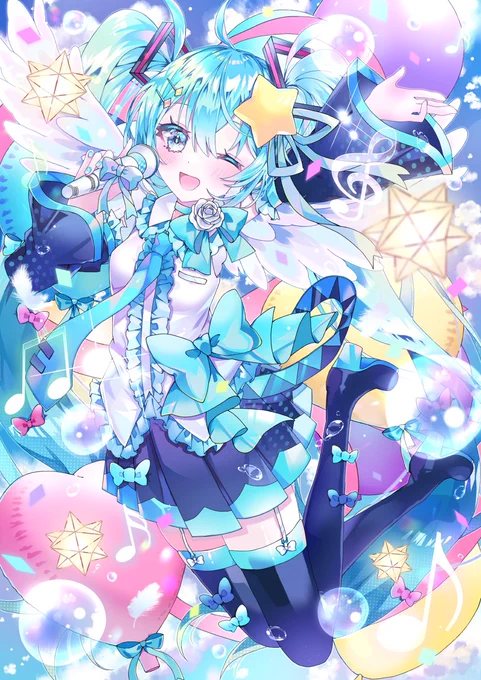 【お知らせ】初音ミク16周年記念イラストコンテストにて、こちらの2作品「初音ミク16周年賞」を頂きました…!大好きなミクちゃんの素敵な賞を頂けてとても嬉しいです!マジミラにて販売される記念画集に掲載されますので、是非よろしくお願いします…!