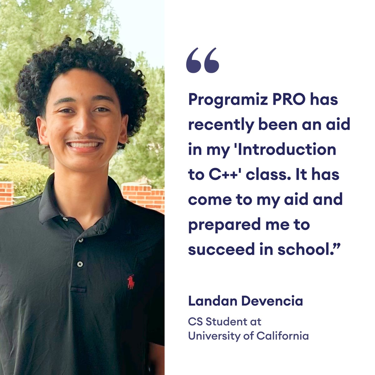 programiz's tweet image. 🎙️Landan Devencia, a Computer Science student, found his perfect coding companion in Programiz PRO. Our courses helped him excel at school and grasp difficult concepts easily.
🧑🎓📝You, too, can start school the right way this year with Programiz PRO now: bit.ly/bts-sale-tw